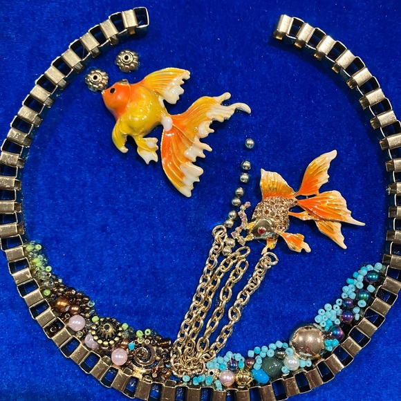 FRAMED JEWELRY ART COLLAGE IN STUNNING COLORS. HANDMADE UNIQUE OOAK GIFT 🎁 IDEA - Picture 11 of 13